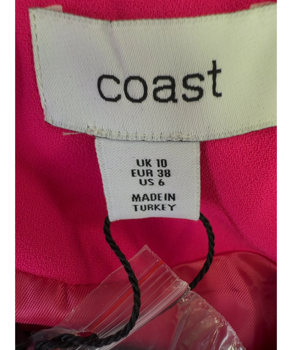 Coast Pink Waterfall Drape Wrap Blazer, size UK 10 — care label