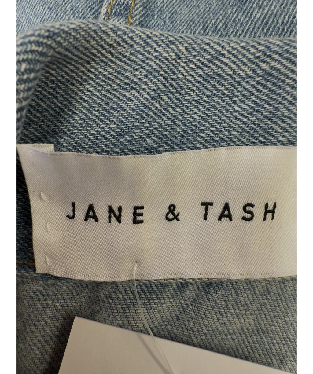 JANE & TASH Blue Blue Oversize Denim Jacket, size UK M — detail