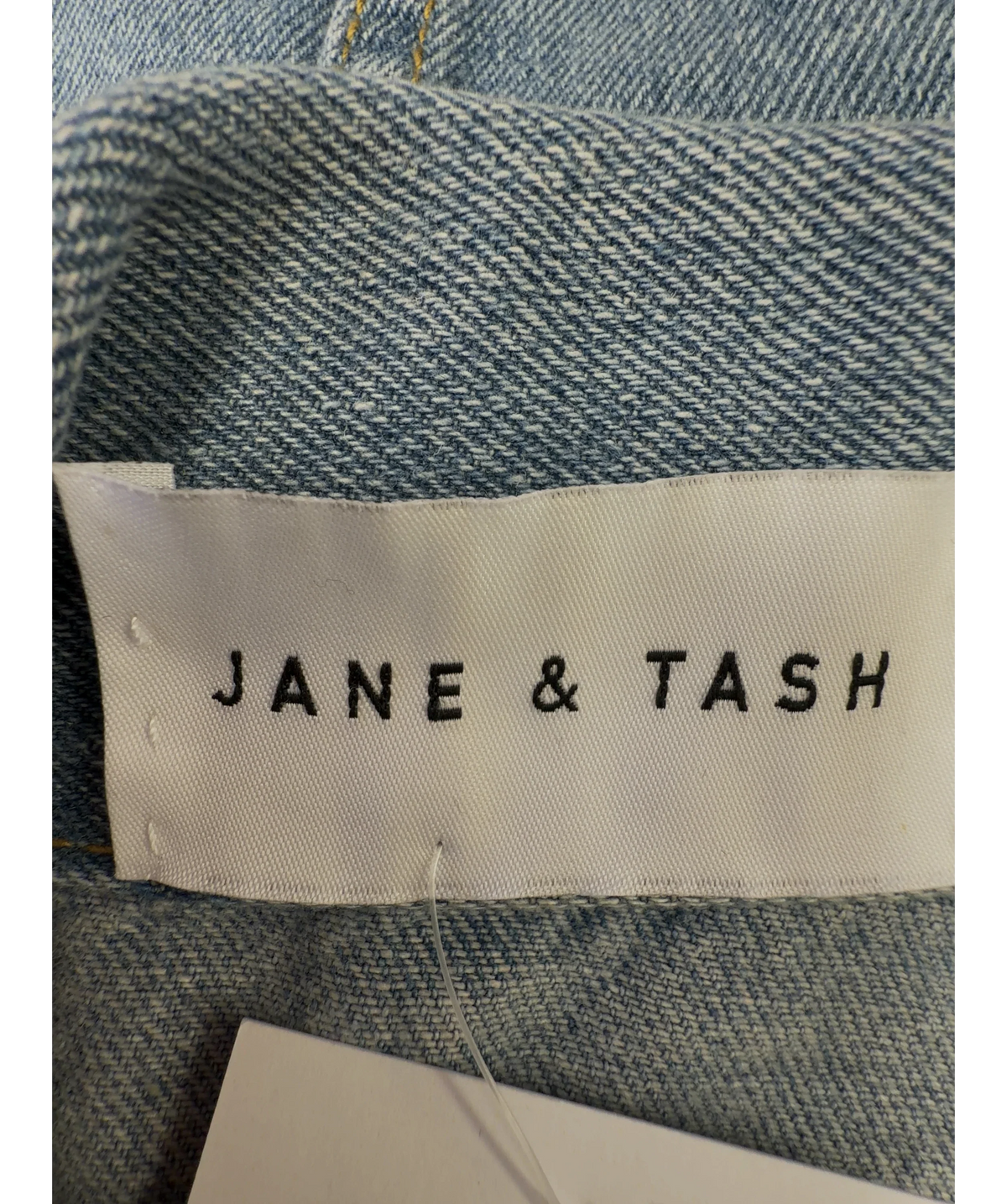 JANE & TASH Blue Blue Oversize Denim Jacket, size UK M — detail