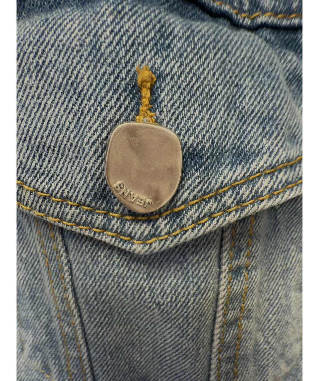 JANE & TASH Blue Blue Oversize Denim Jacket, size UK M — label