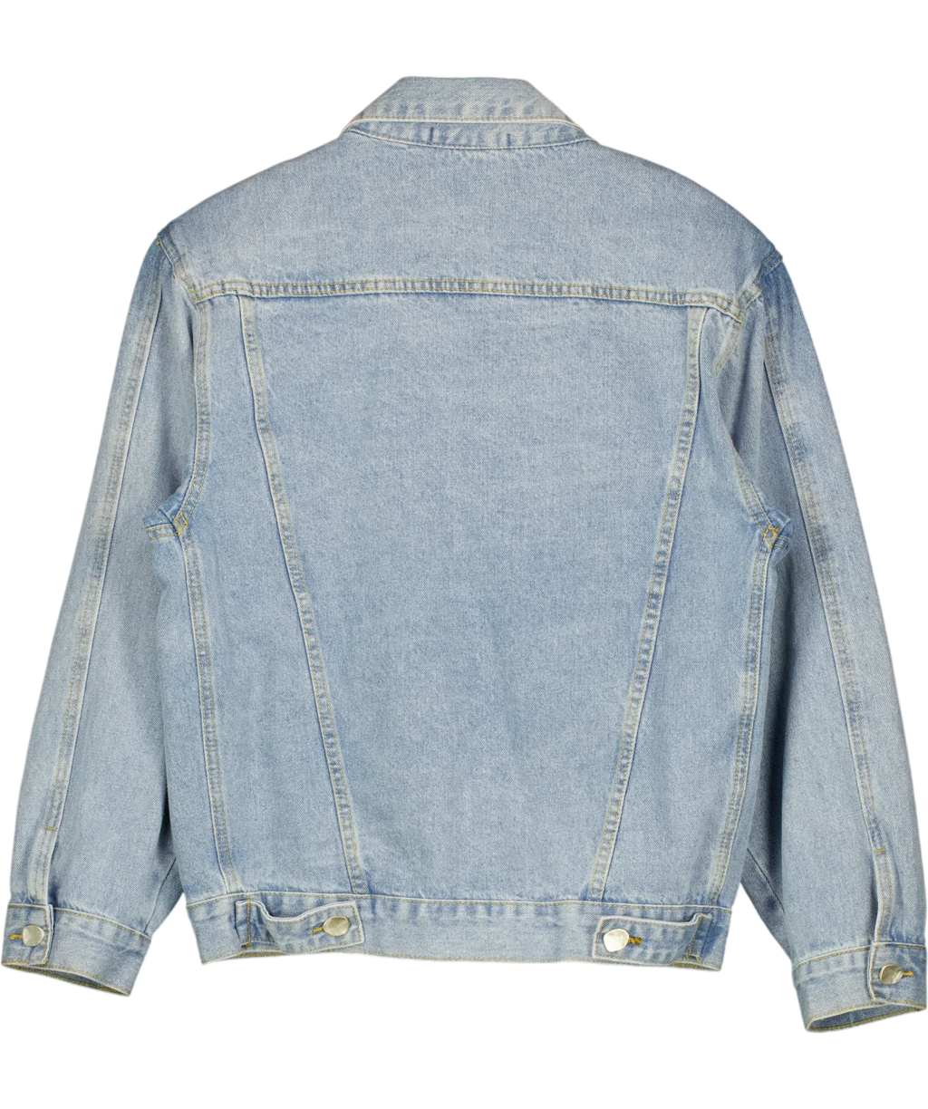 JANE & TASH Blue Blue Oversize Denim Jacket, size UK M — back
