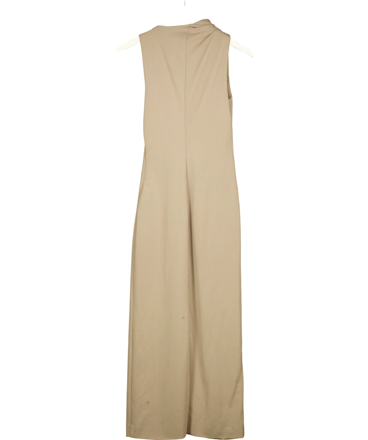 Meshki Beige Taylor Draped Crepe Maxi Dress, size UK XS — back