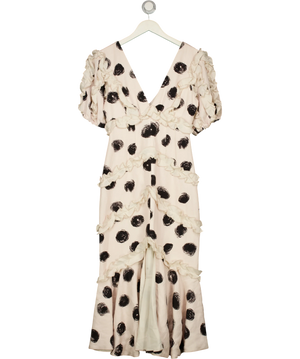 C/MEO Collective Beige Polka Dot Dress UK S