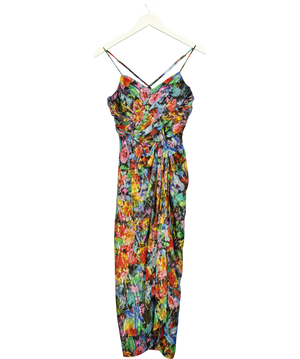 The Kooples Multicoloured Draped Silk Dress SZ1 UK S