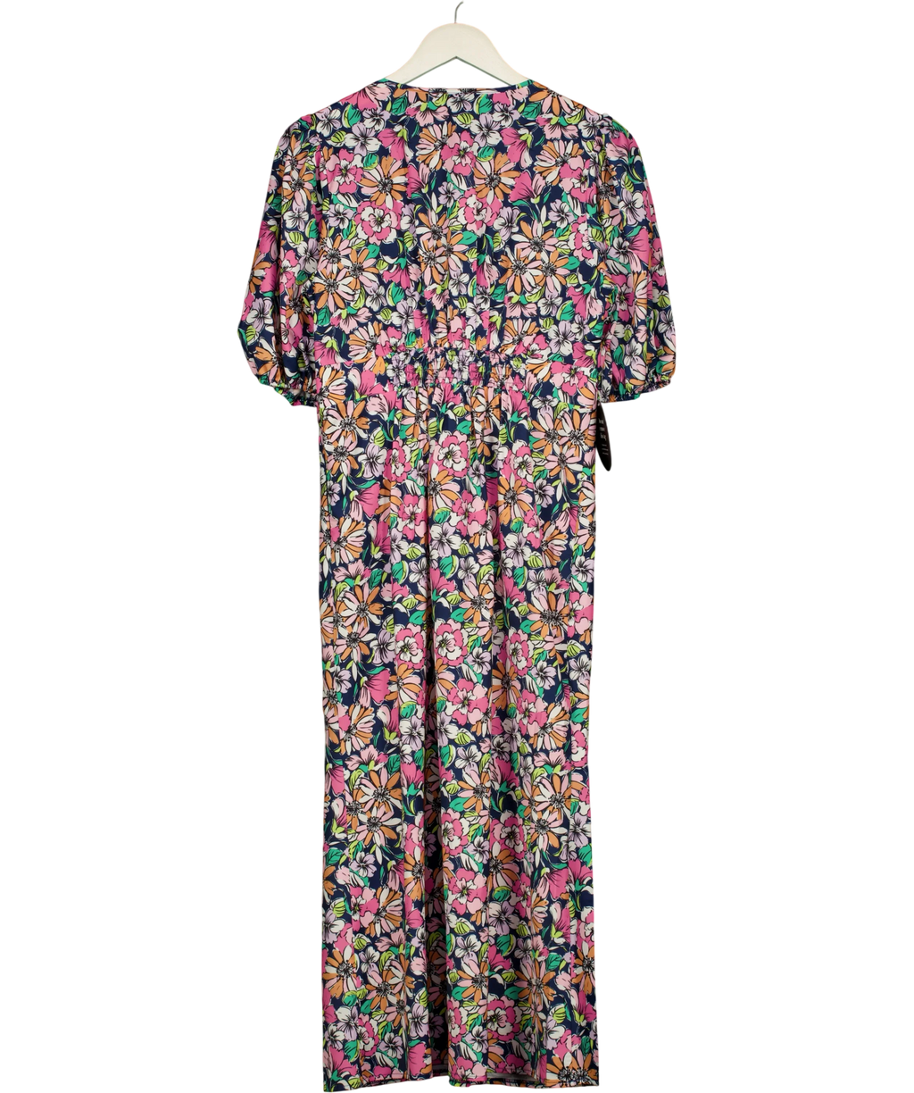Little Mistress Multicoloured Multi Tie Midaxi Dress, size UK 12 — back