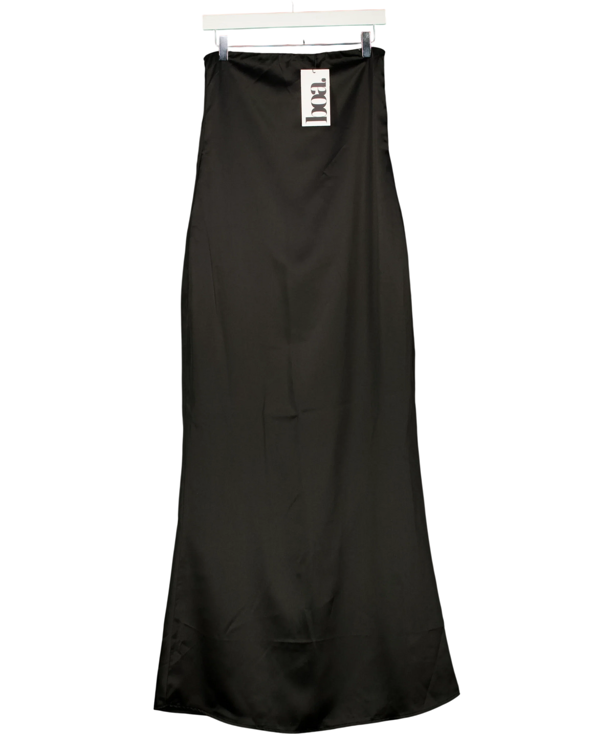 BOA Black Satin Column Dress, size UK XS — front
