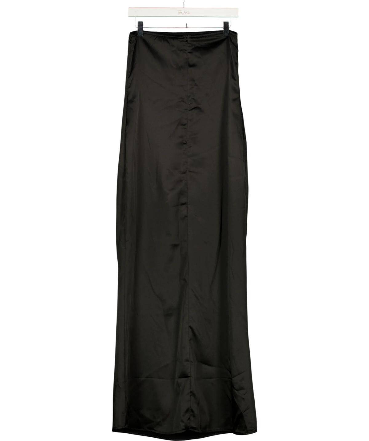 BOA Black Satin Column Dress, size UK XS — back