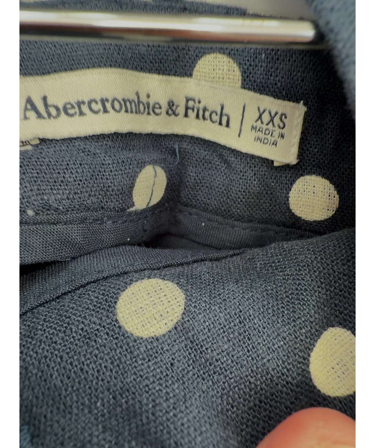 ABERCROMBIE & FITCH navy Colour, size UK XXS — fabric detail