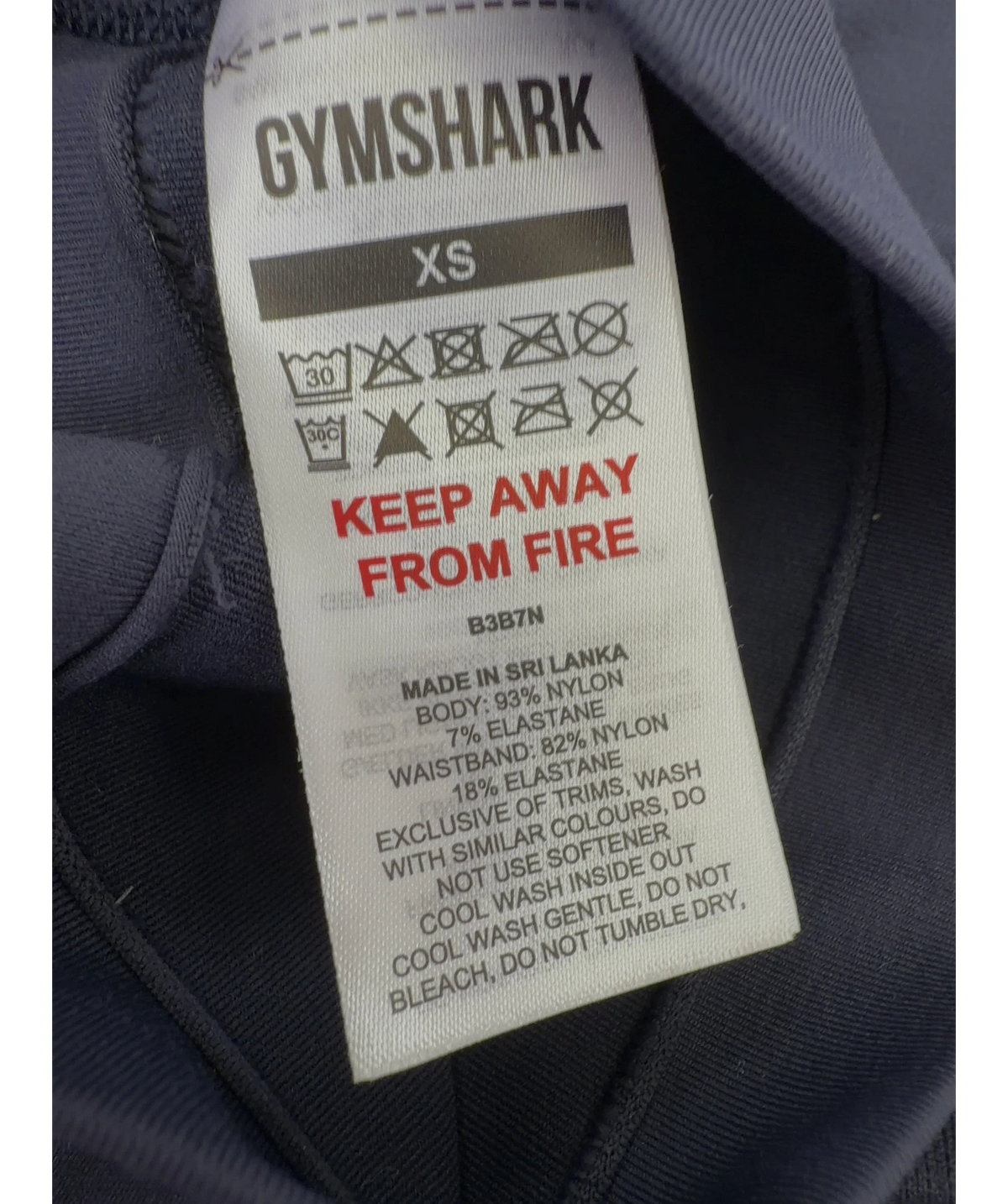 GYMSHARK Blue Colour, size UK S — label