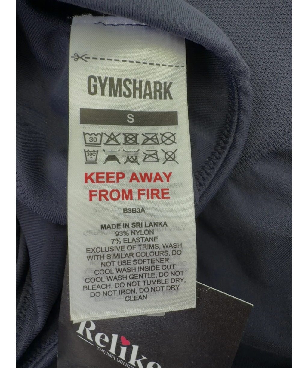 GYMSHARK Blue Colour, size UK S — care label
