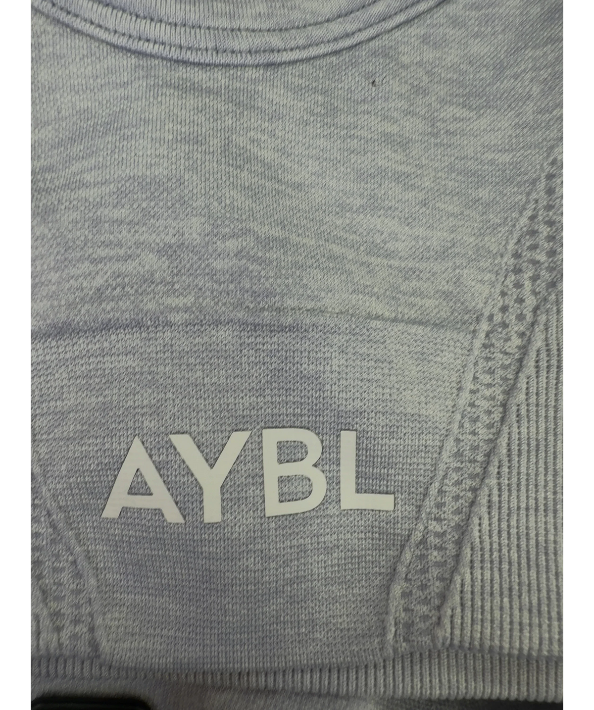 AYBL grey Empower Seamless Crop Top and Leggings, size UK XS — detail