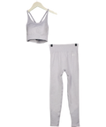 AYBL grey Empower Seamless Crop Top and Leggings, size UK XS — front