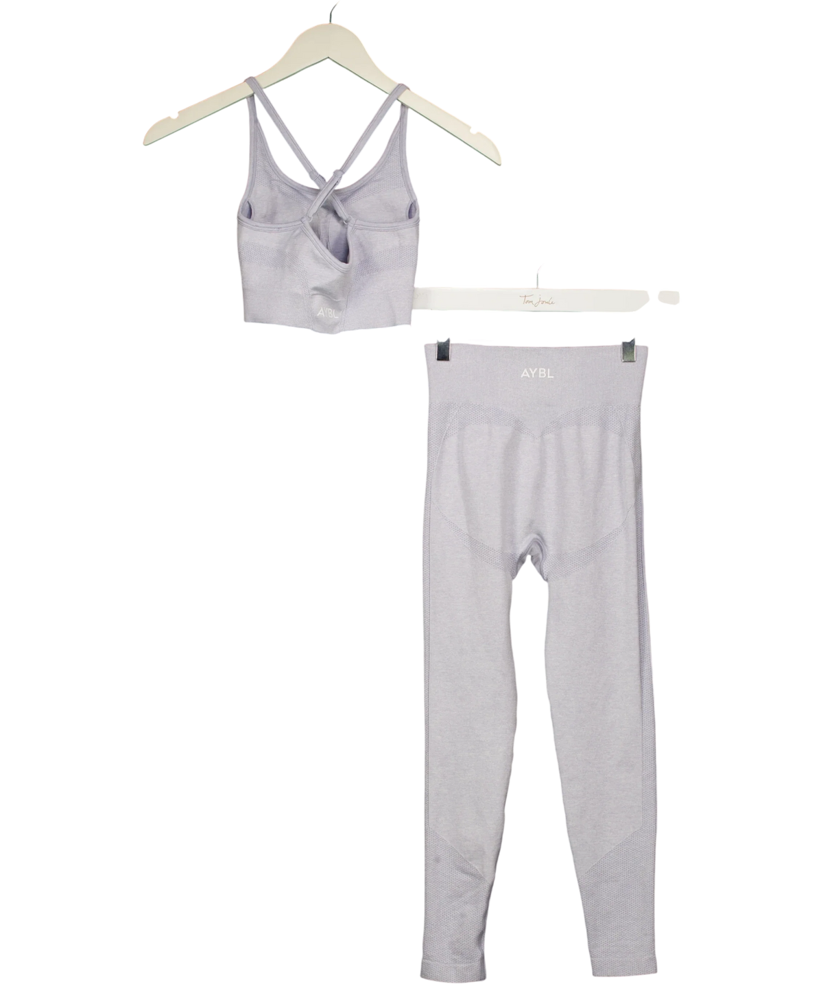 AYBL grey Empower Seamless Crop Top and Leggings, size UK XS — back