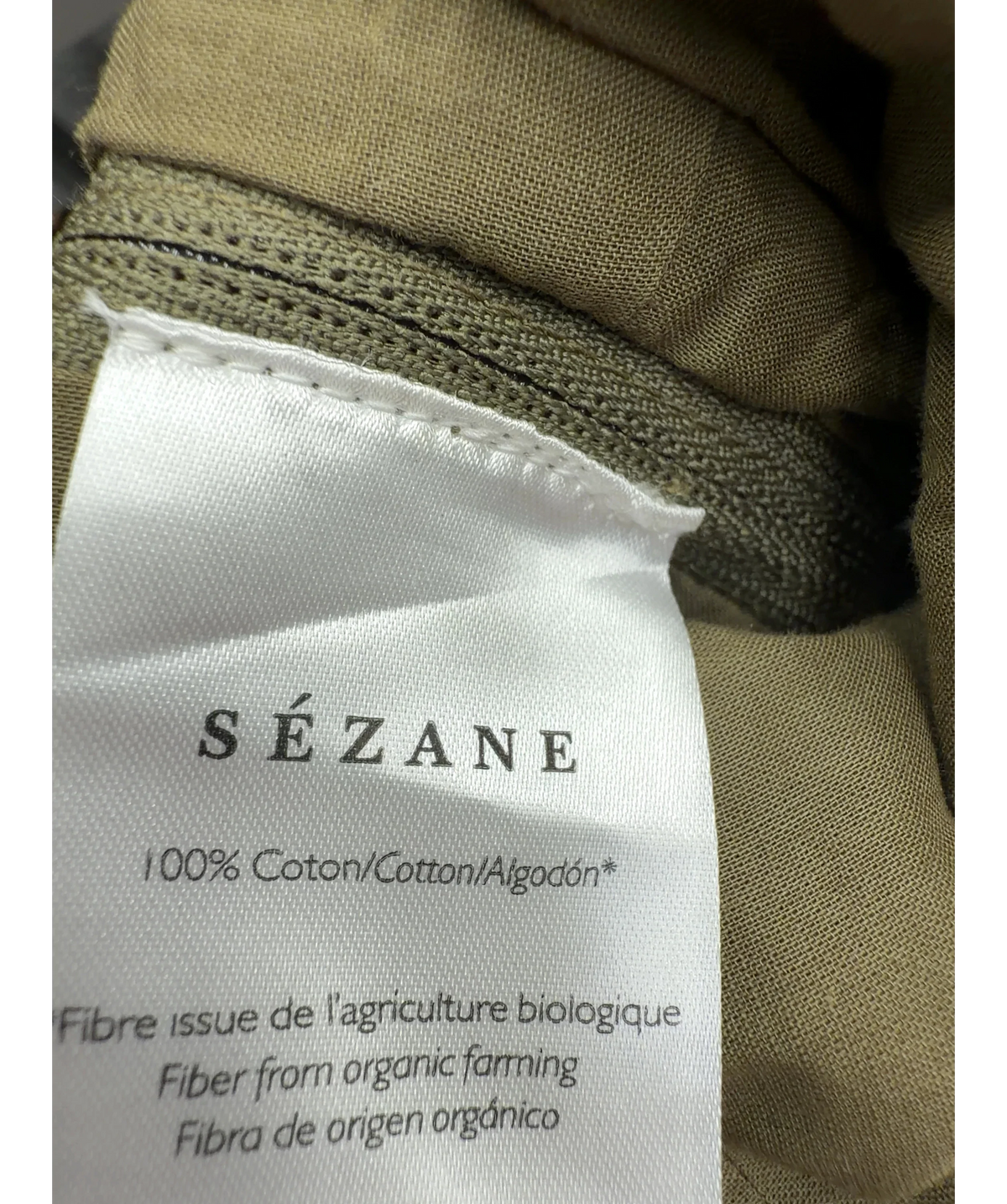 SÉZANE Green Adriel Top, size UK 8 — detail