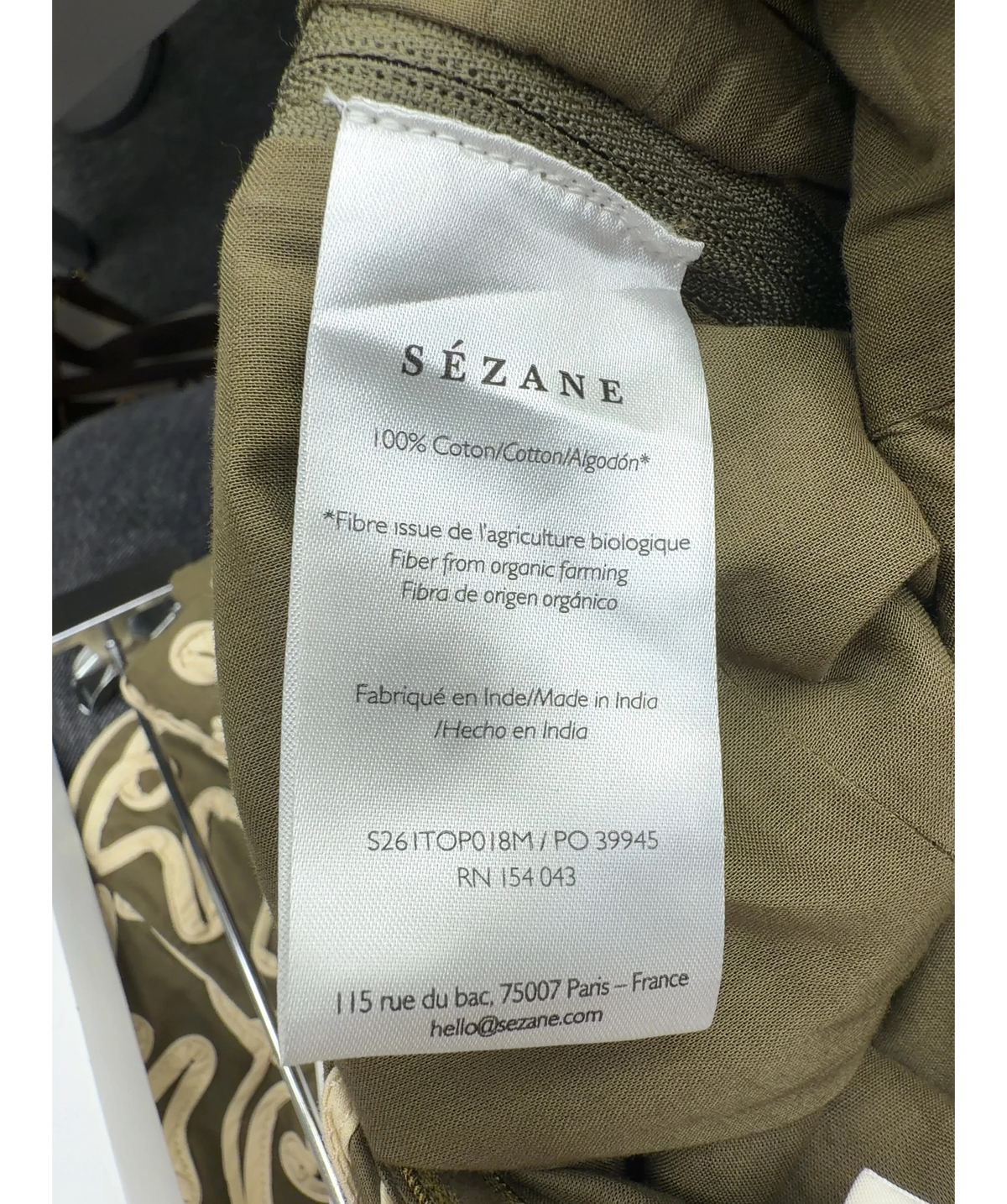 SÉZANE Green Adriel Top, size UK 8 — label