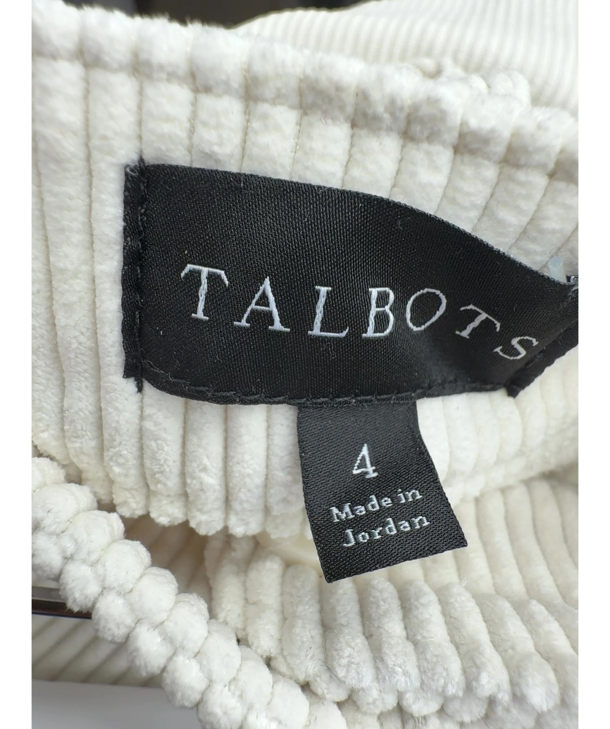 TALBOTS Cream Colour, size UK 4 — care label