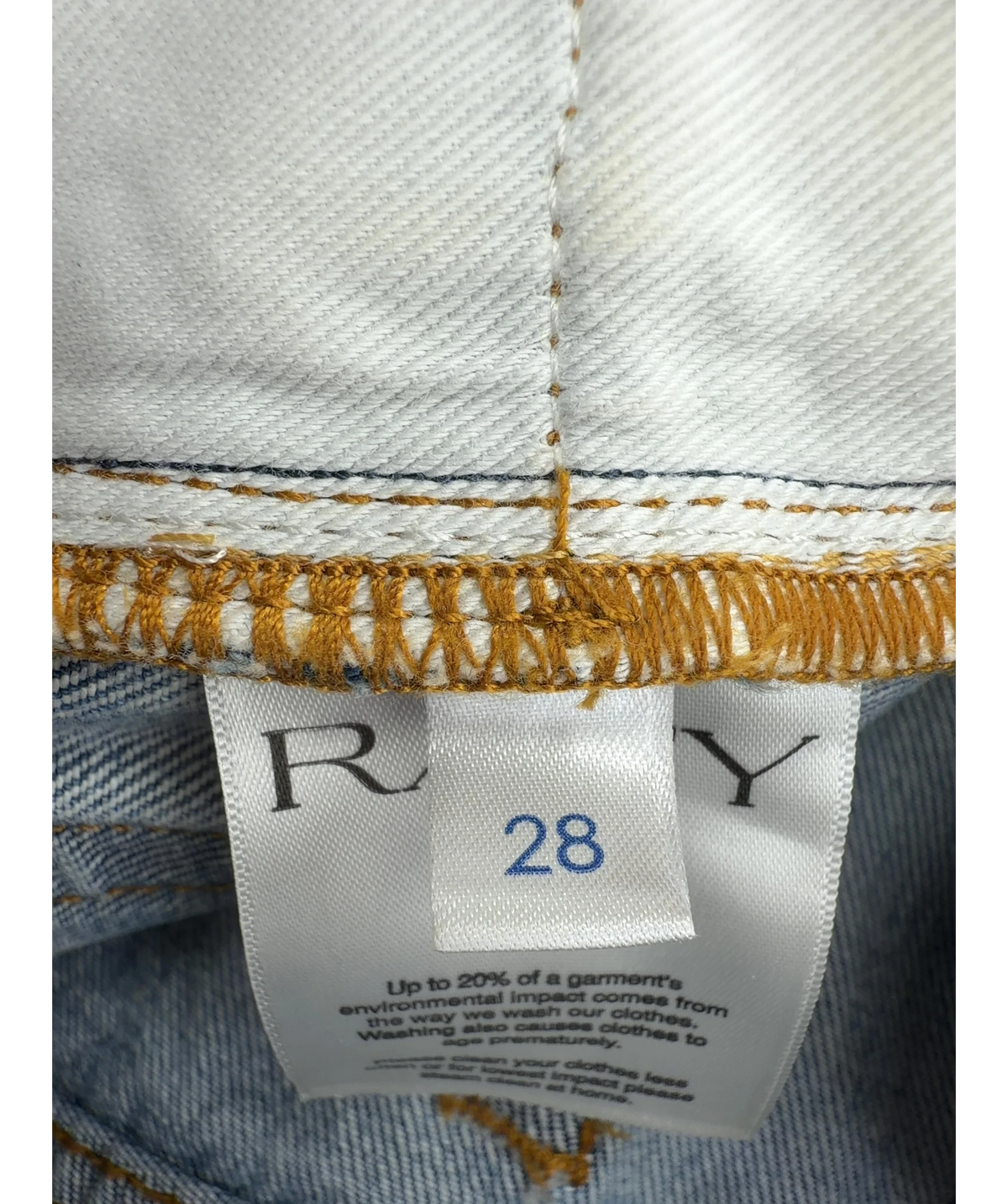 Raey Blue Colour, size W28 — care label