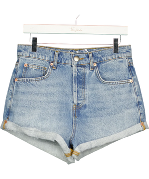 Raey Blue and Brown Rolled Denim Shorts W28