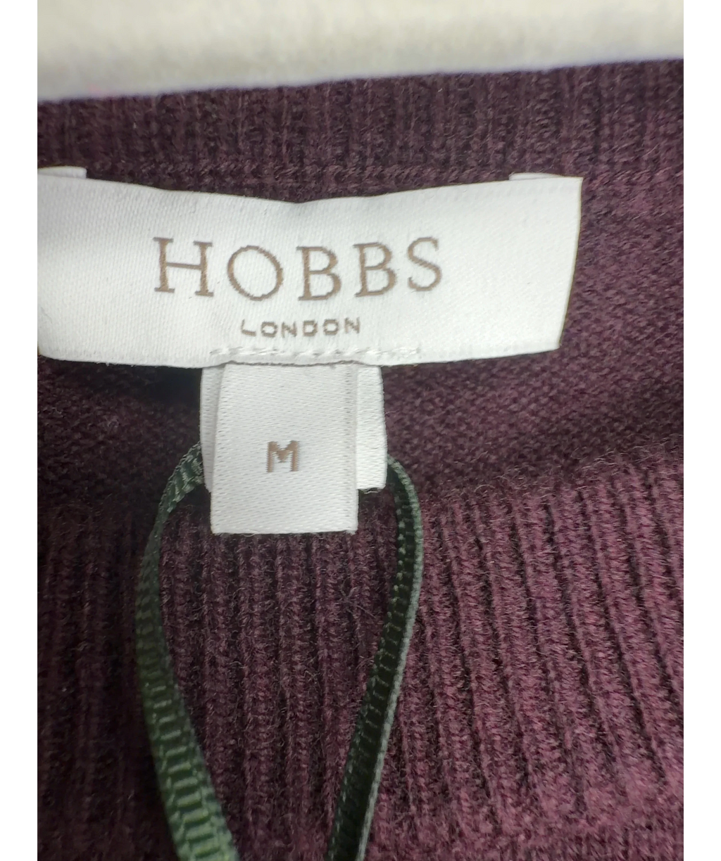 Hobbs burgundy The Amira Wool Cashmere Jumper, size UK M — detail