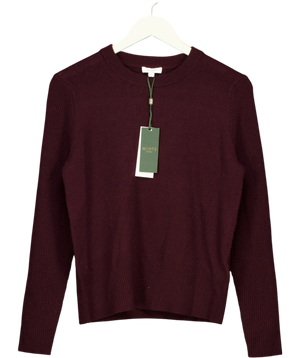 Hobbs Bugundy The Amira Wool Cashmere Jumper UK M