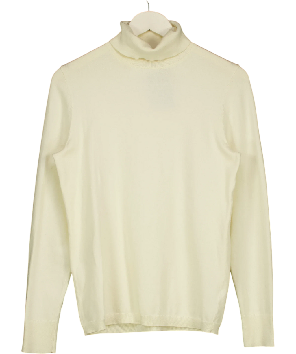 TALBOTS Cream turtleneck sweater, size UK M — front