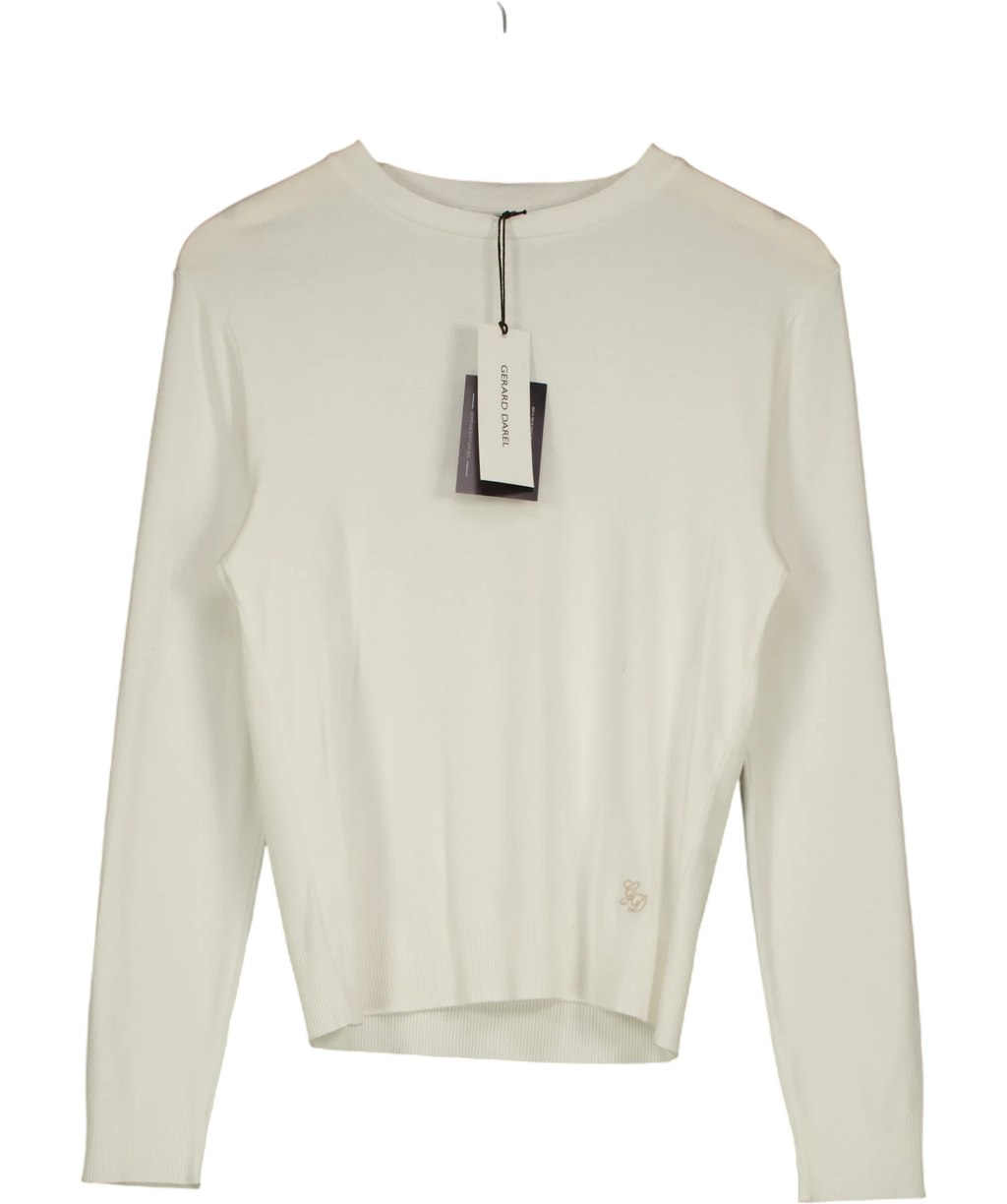 Gerard Darel white Bara Long Sleeve Cotton T-Shirt, size UK S — front