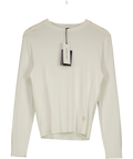 Gerard Darel white Bara Long Sleeve Cotton T-Shirt, size UK S — front