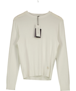 Gerard Darel white Bara Long Sleeve Cotton T-Shirt, size UK S — front