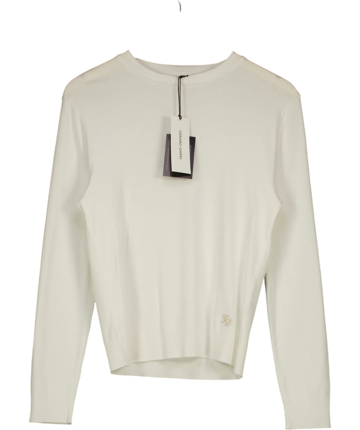 Gerard Darel white Bara Long Sleeve Cotton T-Shirt, size UK S — front