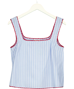 Sézane Blue Vertical Stripes Tank Top UK 10