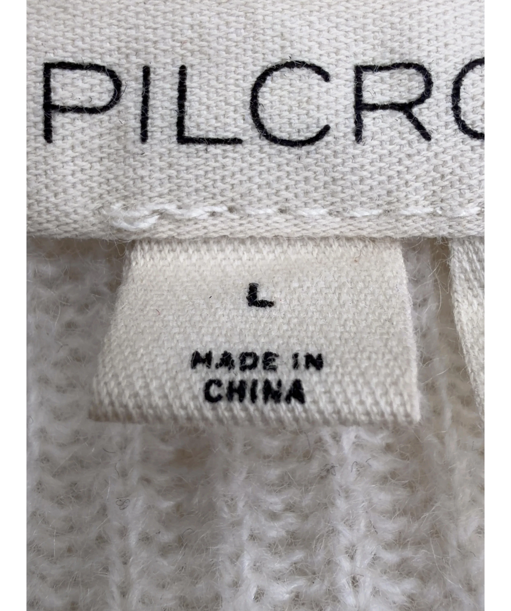 PILCRO Cream The Alani Cashmere Mock Neck Jumper, size UK L — care label