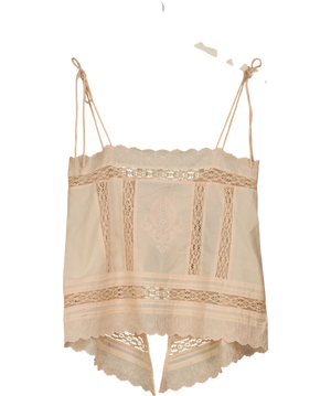 Nobody's Child Peach Broderie Anglaise Tie Back Cami (Irina Top) Pink top UK S