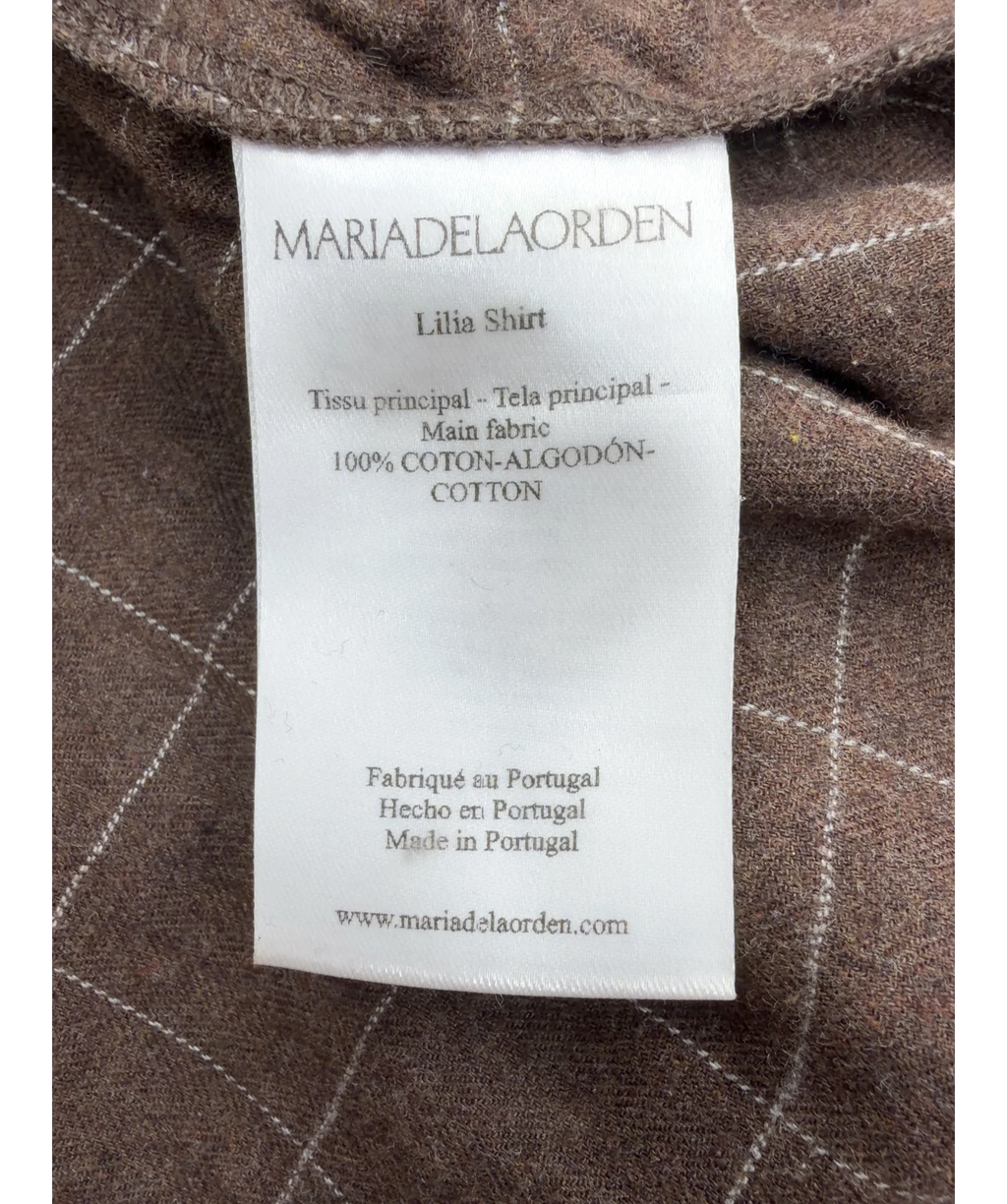 MARIADELAORDEN Brown Lilia Shirt, size UK 8 — label