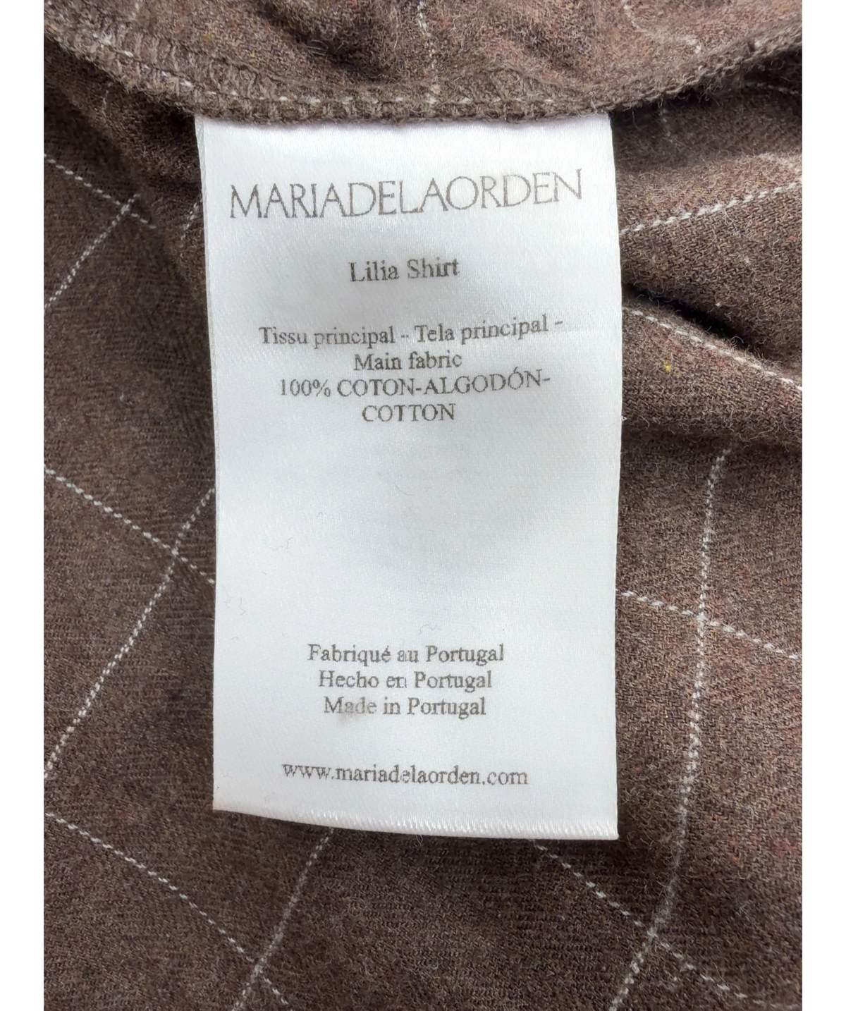 MARIADELAORDEN Brown Lilia Shirt, size UK 8 — label