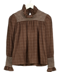 MARIADELAORDEN Brown Lilia Shirt, size UK 8 — front