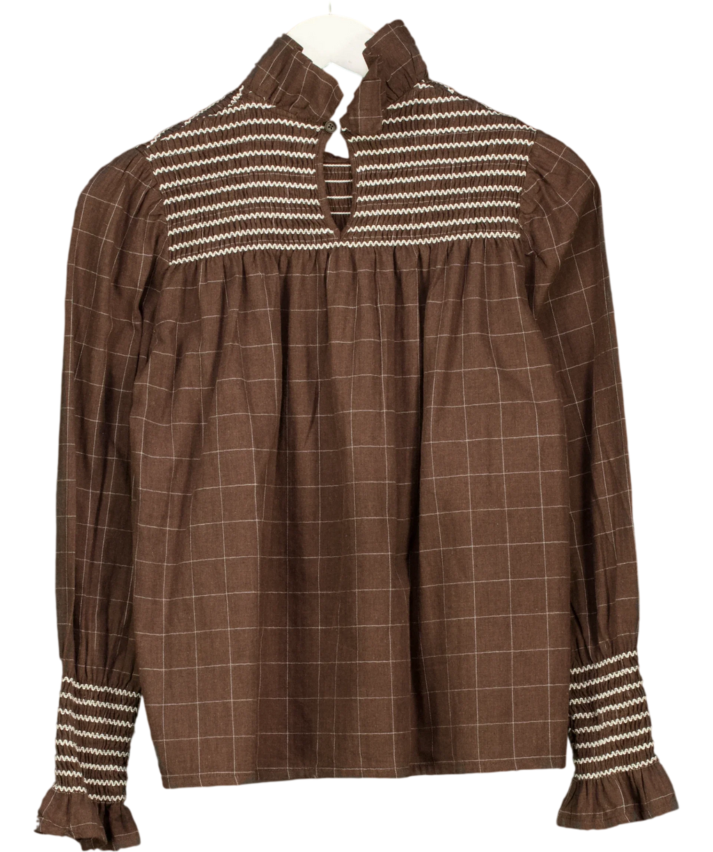 MARIADELAORDEN Brown Lilia Shirt, size UK 8 — back