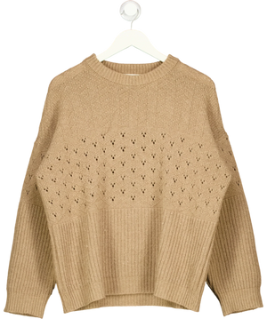Rouje Beige Pointelle Sweater UK 8