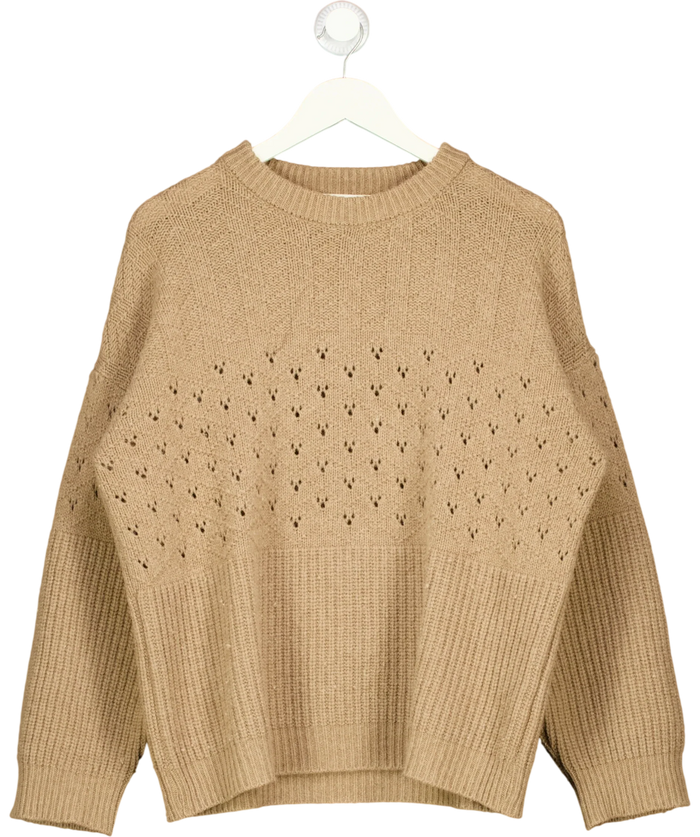 Rouje Beige Pointelle Sweater UK 8