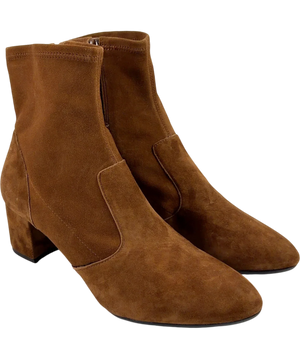 Talbots Pardo Caramel Suede Block Heel Ankle Boots US 10M UK 7.5/8