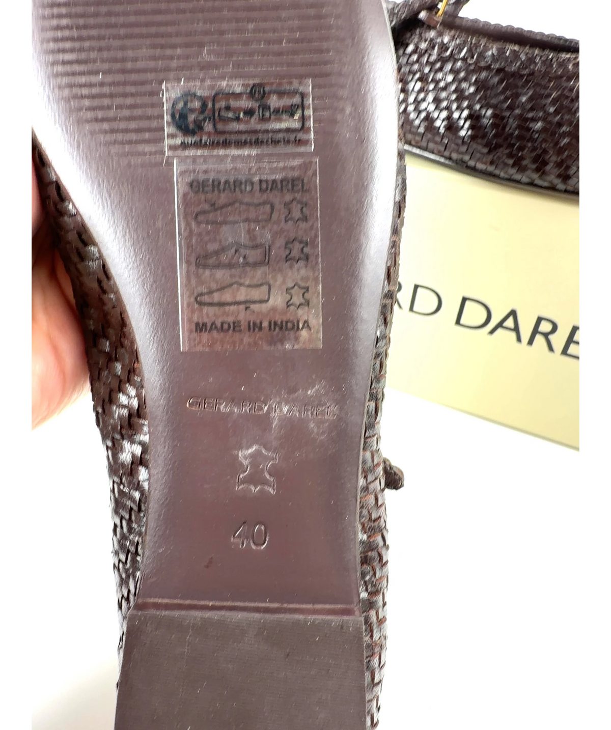 Gerard Darel Brown OLIVIA, size UK 7 EU 40 👠 — fabric detail