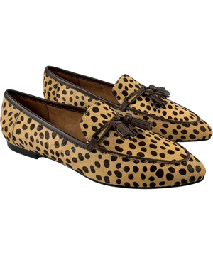 Talbots Laura Tasseled Leopard Calf Hair Loafers US 10M UK 7.5 /8