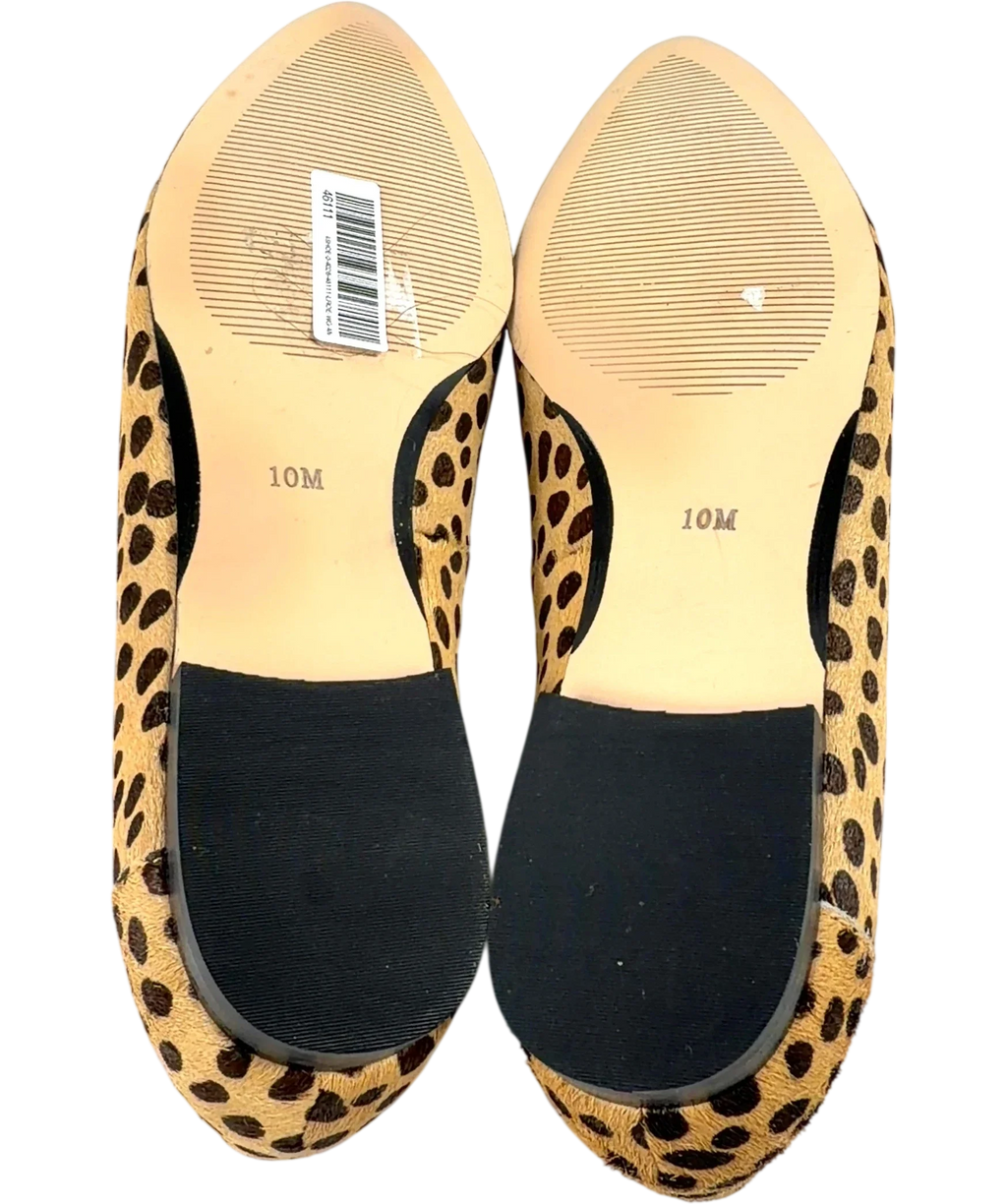 TALBOTS Brown Laura Tasseled Leopard Calf Hair Loafers, size UK 7.5 EU 40.5 👠 — view 8
