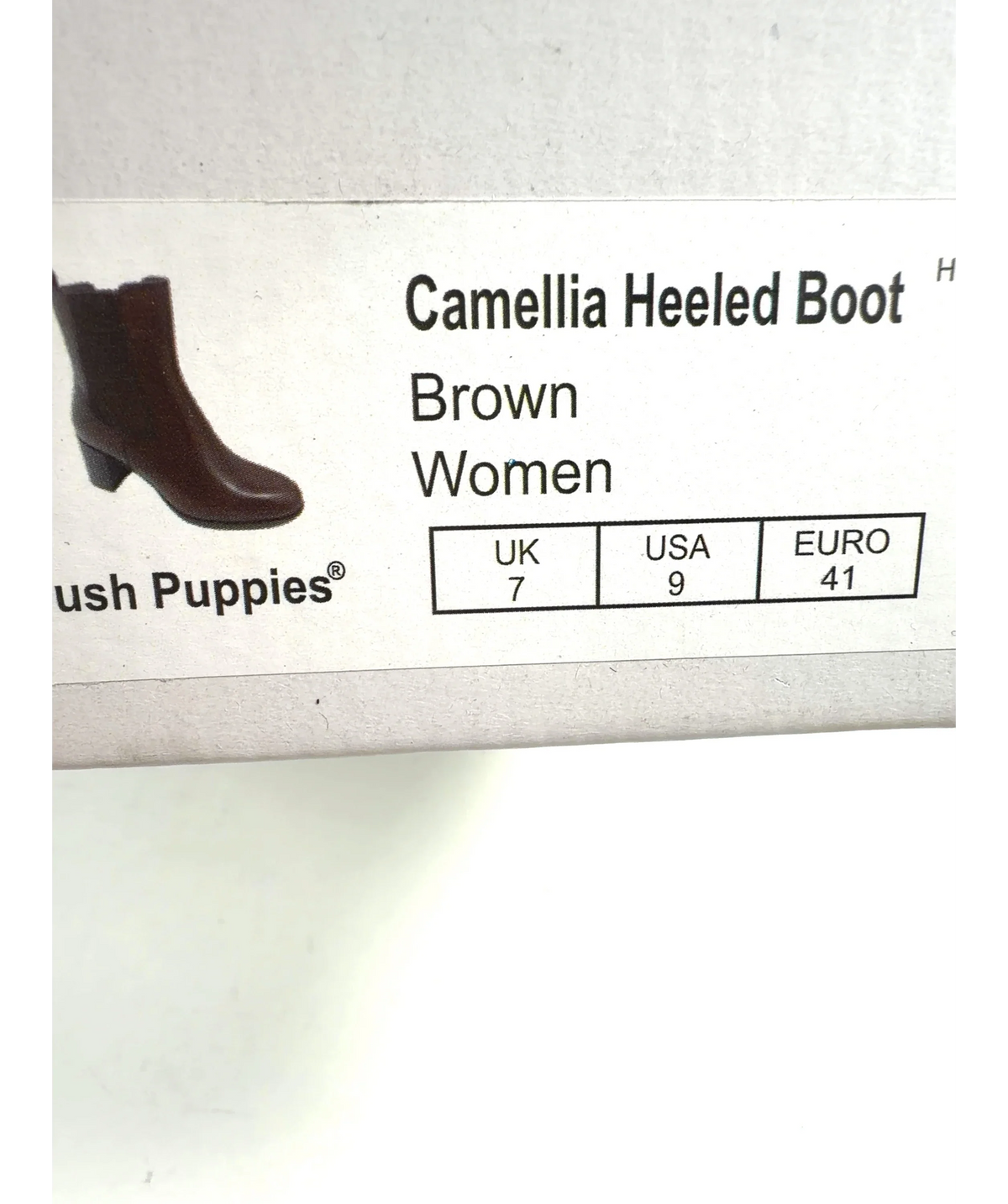 Hush Brown Camellia Heeled Boot, size UK 7 EU 40 👠 — fabric detail