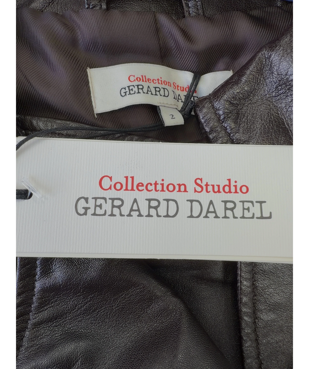Gerard Darel Brown Philo short trench coat, size UK M — detail