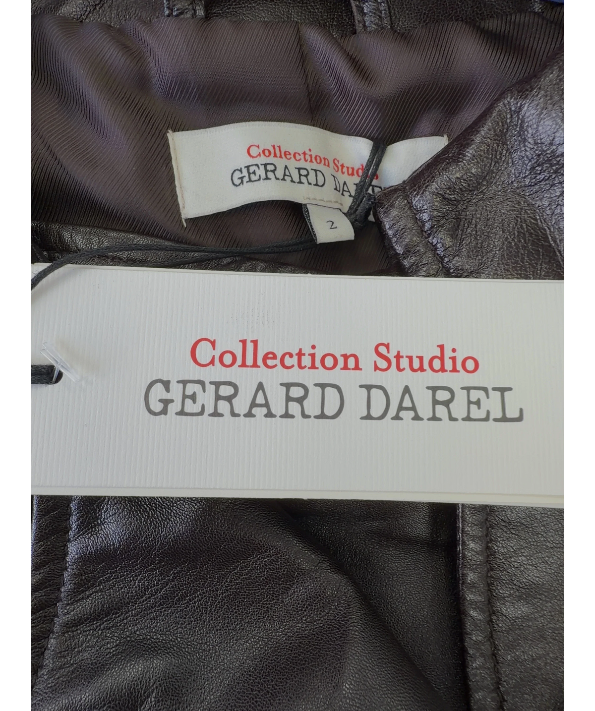 Gerard Darel Brown Philo short trench coat, size UK M — detail