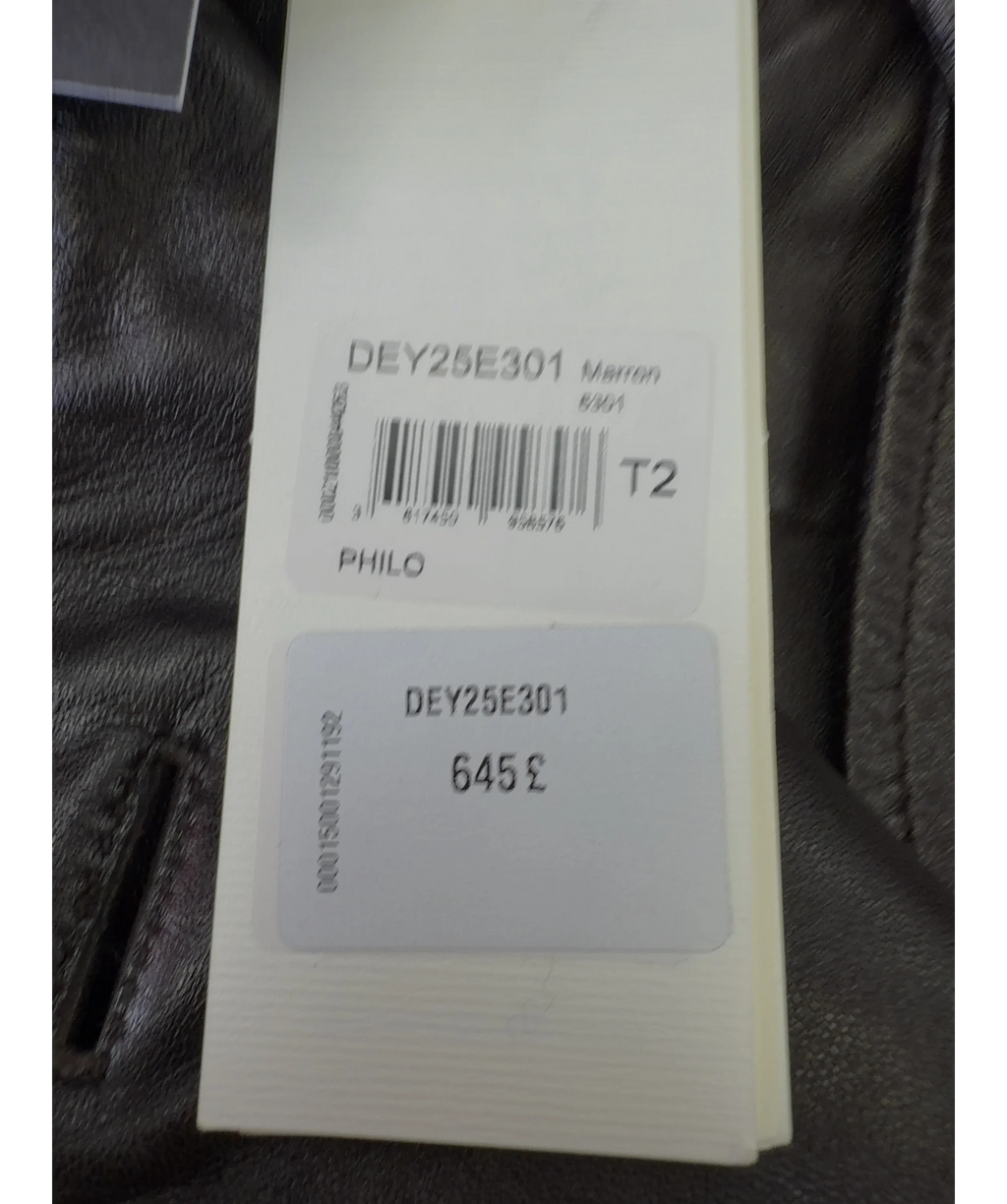 Gerard Darel Brown Philo short trench coat, size UK M — label