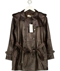 Gerard Darel Brown Philo short trench coat, size UK M — front