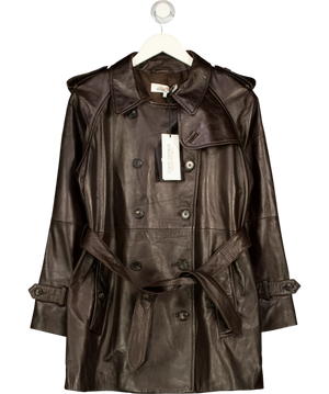 Gerard Darel Philo Short Trench Coat Brown Size 2 UK M