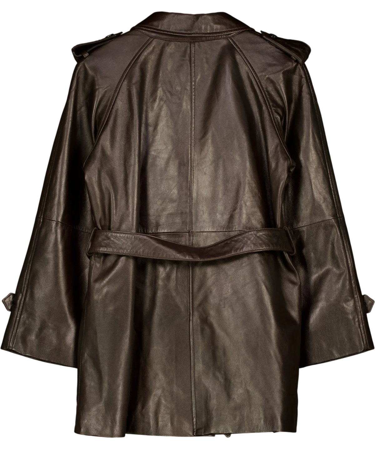 Gerard Darel Brown Philo short trench coat, size UK M — back