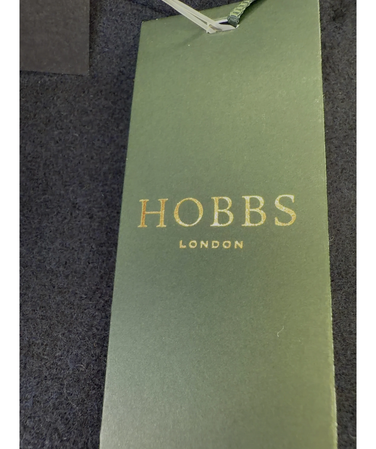 Hobbs Black Roisin Coat, size UK 8 — detail